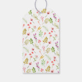 Étiquettes-cadeau Floral Vert Bow rose Baby shower rustique (Dos)