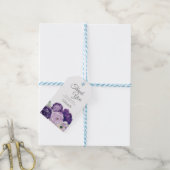 Étiquettes-cadeau Floral violet à la fête d'anniversaire blanche (Avec de laficelle)