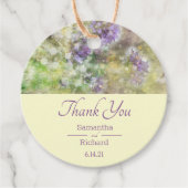 Étiquettes Cadeau Floral violet élégant (Devant)