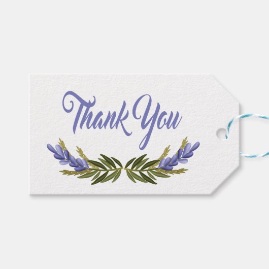 Étiquettes-cadeau Floral violet Merci Lavande (Devant (Horizontal))