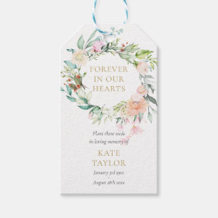 Étiquettes-cadeau Floral Wreath Funeral Seed Packet Photo