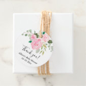 Étiquettes Cadeau Florales de printemps été verdure rose blush (En situation)