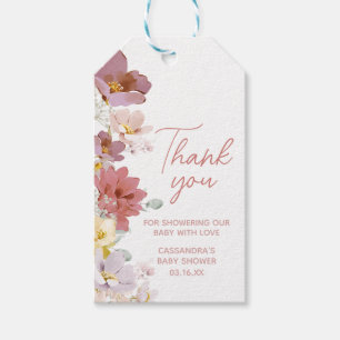 Étiquettes-cadeau Florals Baby Bloom Baby shower Favoriser les étiqu