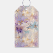 Étiquettes-cadeau Flore bleu violet d'or blanc (Dos)
