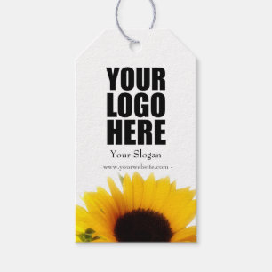 Étiquettes-cadeau Flore de tournesol d'affaires