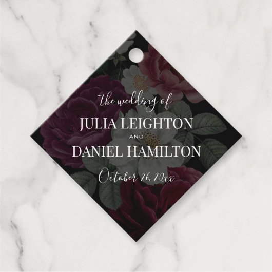 Étiquettes Cadeau Flore foncée (Devant)