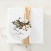 Étiquettes Cadeau Flore hawaïenne tropicale et noix de coco (En situation)