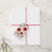 Étiquettes-cadeau Flore Poinsettia (Avec de la ficelle)