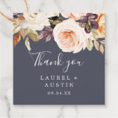 Étiquettes Cadeau Flore rustique | Merci pourpre (Devant)