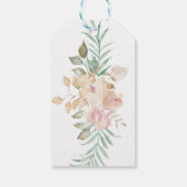 Étiquettes-cadeau Flores d'aquarelle rustique sur Mariage vert Sage (Dos)