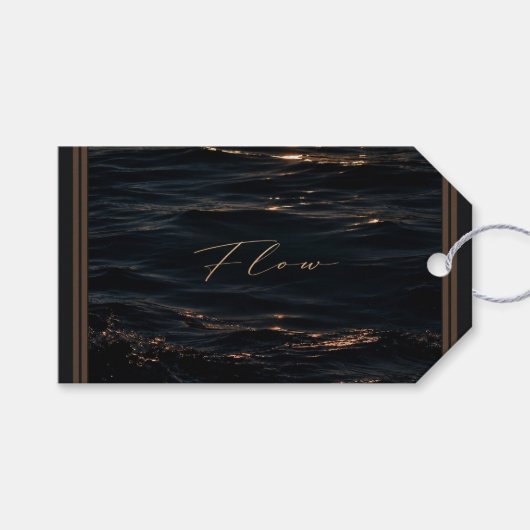 Étiquettes-cadeau Flow - Eaux Profondes (Devant (Horizontal))