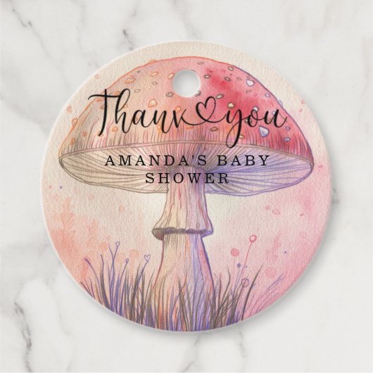 Étiquettes Cadeau Fly baby shower agaric merci (Devant)