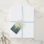 Étiquettes-cadeau Foggy Mountain Pines Vacances Rustiques (Avec de laficelle)