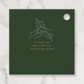 Étiquettes Cadeau Foliage d'hiver Élégant Script Faux Foil Vacances (Dos)