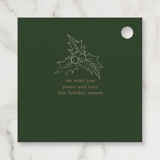 Étiquettes Cadeau Foliage d'hiver Élégant Script Faux Foil Vacances (Dos)