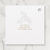 Étiquettes Cadeau Foliage d'hiver Élégant Script Faux Foil Vacances (Dos)