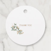 Étiquettes Cadeau Foliage & Gold Noms Mariage Merci (Dos)