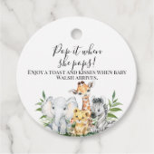 Étiquettes Cadeau Foliage Safari Animaux Baby shower Pop It (Devant)