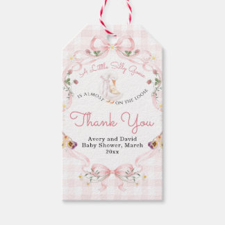 Étiquettes-cadeau Folle Oie Editable Baby Shower Arc Rose