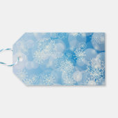 Étiquettes-cadeau Fond de flocon de neige (Dos Horizontal)