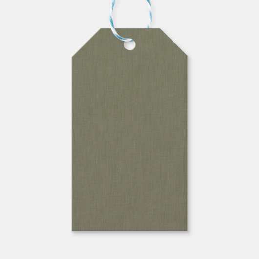 Étiquettes-cadeau Fond vert olive texturé calme et simple (Devant)