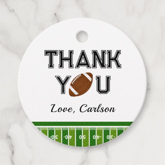 Étiquettes Cadeau Football Anniversaire Merci (Devant)