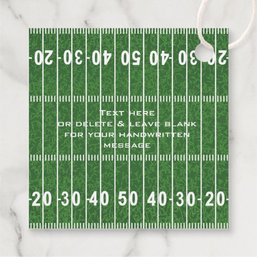 Étiquettes Cadeau Football Field Gridiron Design Favoriser la carte  (Dos)