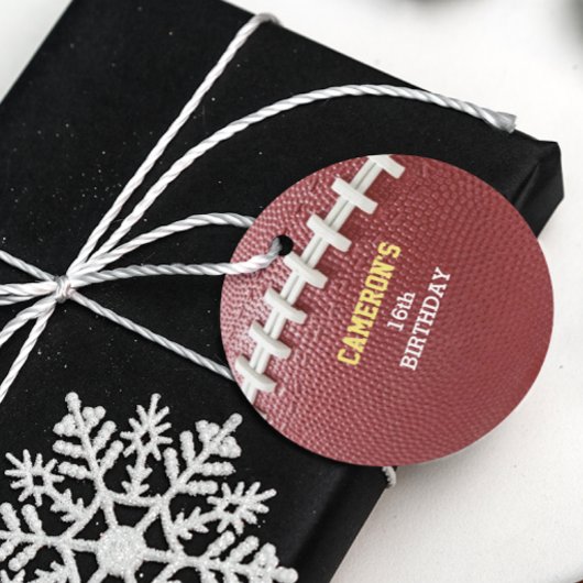 Étiquettes Cadeau Football Look Gold