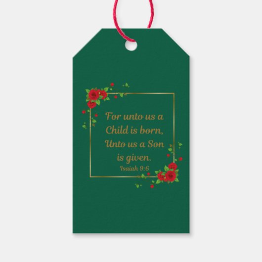 Étiquettes-cadeau For Unto Us a Son Is Born (Set of 10) (Devant)