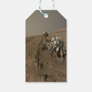 Étiquettes-cadeau Forage de Mars Curiosity Paysage Martien Rouge