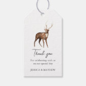 Étiquettes-cadeau Forest Deer Wedding Thank You (Devant)