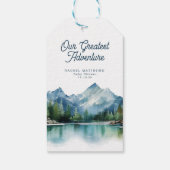 Étiquettes-cadeau Forest Mountain Rustic Adventure Baby Shower  (Dos)