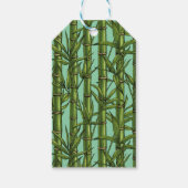 Étiquettes-cadeau Forêt de bambou sur bleu clair (Dos)