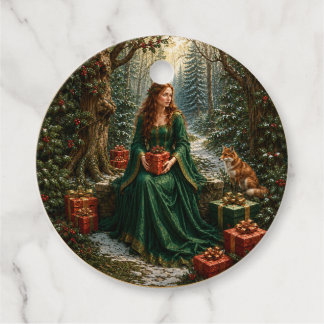 Étiquettes Cadeau Forêt de Noël Enchantée