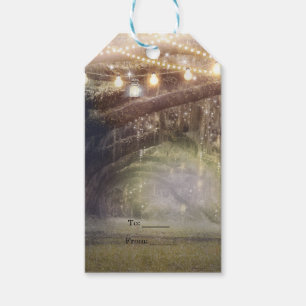 Étiquettes-cadeau Forêt enchantée et lumières de Rustic Woods