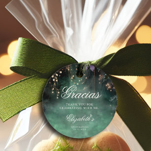 Étiquettes Cadeau Forêt enchantée Magie verte Lavande Quinceanera