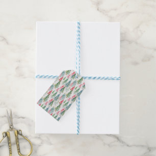 Étiquettes-cadeau Forêt, Red Green Pine Trees
