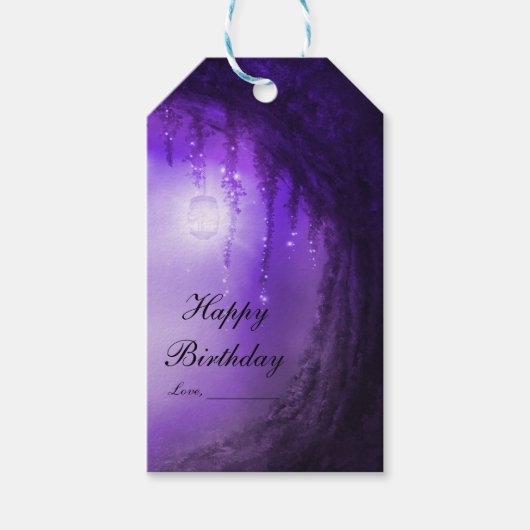 Étiquettes-cadeau Forêt violette Enchantée Imaginaire mariage Faveur (Devant)