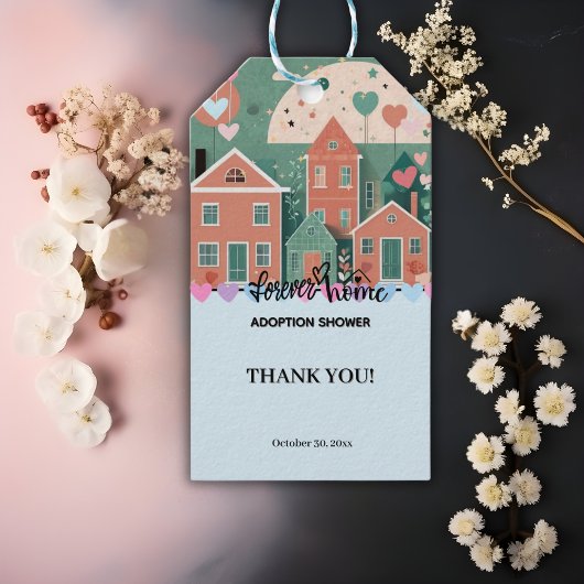 Étiquettes-cadeau Forever Accueil Pastel Coeurs Adoption Foster Douc