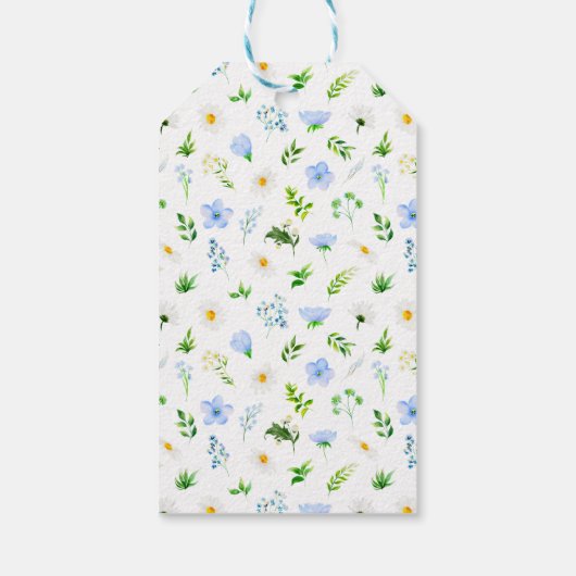 Étiquettes-cadeau Forget-Me-Nots Floral Baby Shower Thank You (Dos)