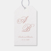Étiquettes-cadeau Formal Classic Dusty Rose Monogram Script Wedding (Devant)