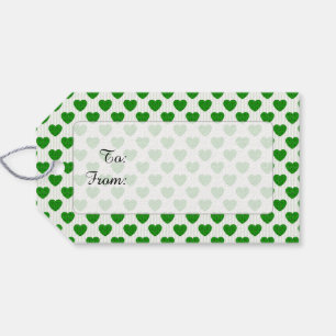 Étiquettes-cadeau Formes de coeur remplies de roses verts verts