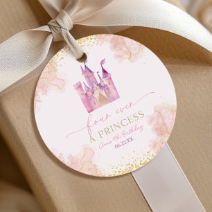 Étiquettes Cadeau Four Ever A Princess Castle 4e fête d'anniversaire
