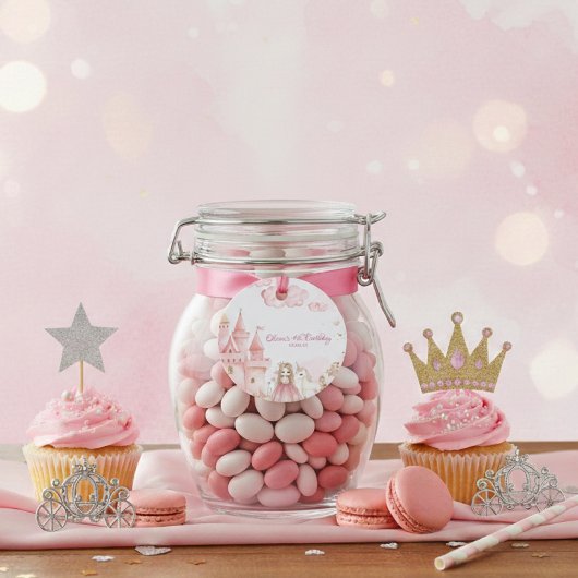 Étiquettes Cadeau Four Ever Princess pink Castle Unicor Birthday