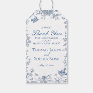 Étiquettes-cadeau Fournitures de fête de mariage Toile de Jouy bleue