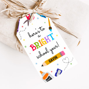 Étiquettes-cadeau Fournitures scolaires Bright School Year Favor Tag