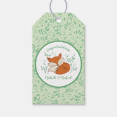 Étiquettes-cadeau Fox Baby shower Animaux boisés (Devant)
