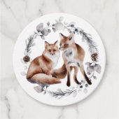 Étiquettes Cadeau Fox Couple hiver Wire Noël (Devant)