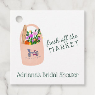 Étiquettes Cadeau FRAÎCHEMENT ARRIVÉ DU MARCHÉ Douce Fête de Mariage
