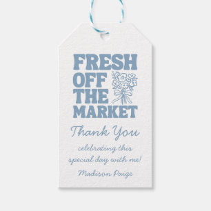 Étiquettes-cadeau Fraîchement sortie du marché Blue Whimsical Baby S
